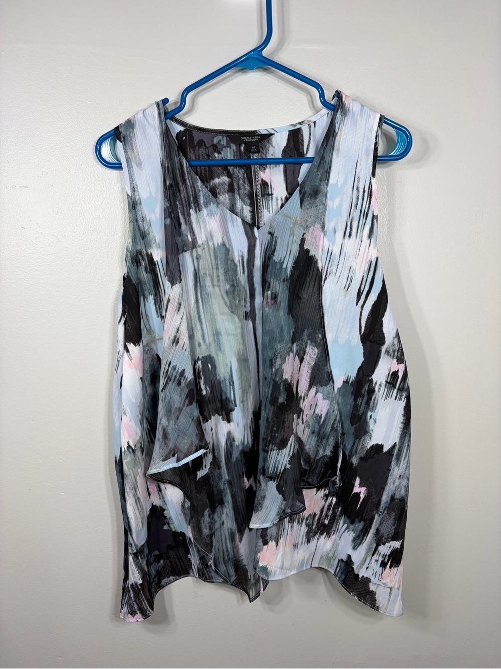 Simply Vera Vera Wang Abstract Brushstroke Sleeveless Top Tunic Women’s M